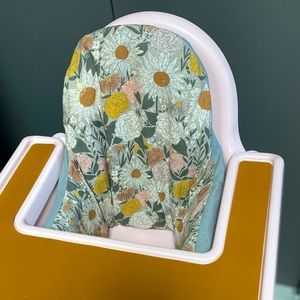 Ikea Antilop High Chair Foral Cover+Cushion+Silicone Placemat Set